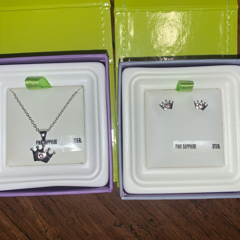 Tiara Necklace and Earrings Set- Stepping Stones